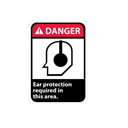 Danger, Ear Protection Required In This Area With Graphic Signs