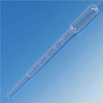 Transfer Pipet, 5.0mL, Large Bulb, Graduated to 1mL, 150mm, Sterile, Individually Wrapped, Paper Peel Pack, Bulb Draw - 3.4Ml, 100/BG and 400/CS