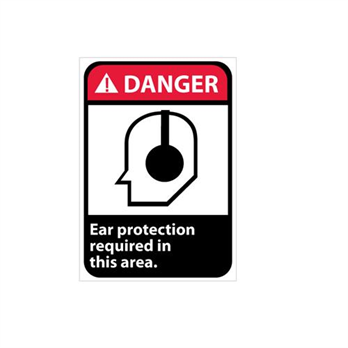 Danger, Ear Protection Required In This Area With Graphic Signs