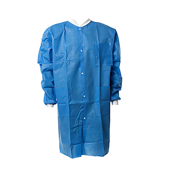 Lab Coat, SMS with Knitted Cuffs/Collar, 3 Pockets (Blue or White)
