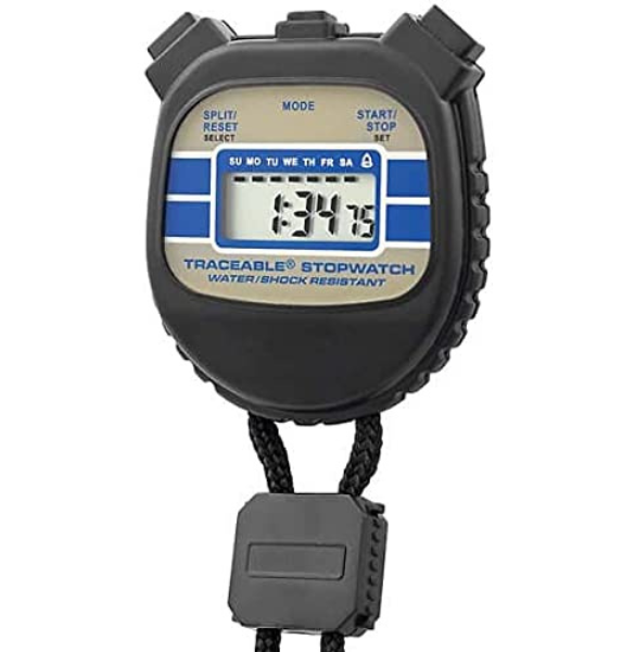 Traceable Water/Shock-Resistant Stopwatch