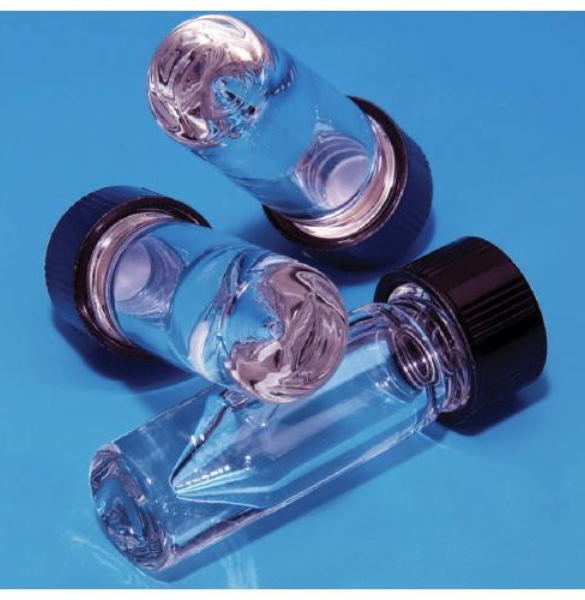 Nextgen V-Vials, Clear Non-Graduated Glass With Solid Top Black Phenolic Caps