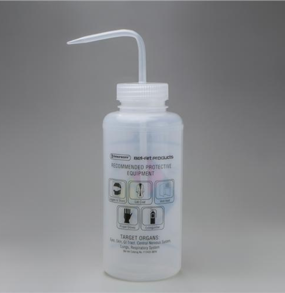 Right-to-Know, Safety-Vented Wash Bottles with GHS Labeling